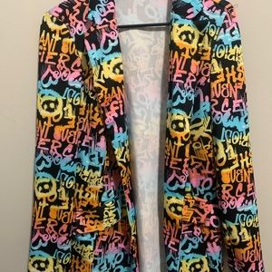 Multicolored patterned collar blazer